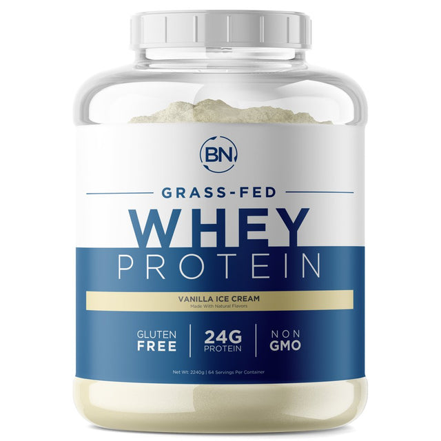 Grass Fed Whey Protein Vanilla 5Lb - 100% Pure and Natural - 5 Lb/64 Servings - 24G Protein - Cold Processed Undenatured - Non-Gmo - Rbgh-Free - High Quality from Happy Healthy Cows USA