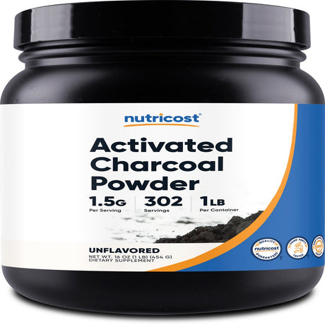 Nutricost Activated Charcoal Powder 1Lb - Teeth Whitening Supplement