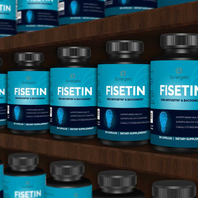 Premium Fisetin Supplement with Novusetin & Bacopa Extract to Support Memory, Cognition, Healthy Aging & Brain Health - 125Mg of Fisetin per Capsule - Fisetin Complex with Bacognize - 30 Capsules