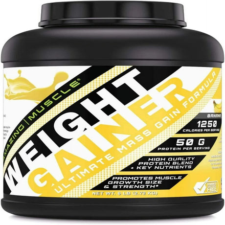 Amazing Muscle - Whey Protein Gainer - 6 Lb - Supports Lean Muscle Growth & Workout Recovery (Banana)