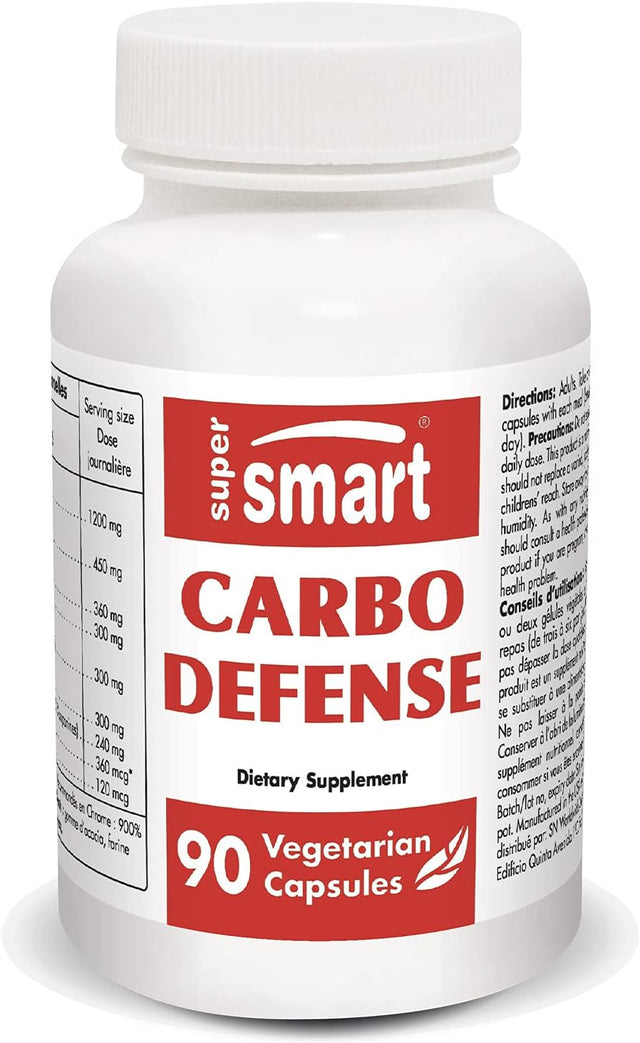 Supersmart - Carbo Defense - with Chromium & Gymnema Sylvestre Extract - Help to Reduce Conversion of Carbohydrates into Fat - Weight Loss | Non-Gmo & Gluten Free - 90 Vegetarian Capsules