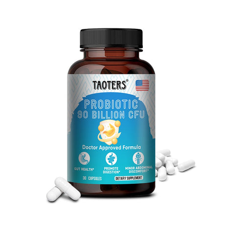 TAOTERS Probiotic Supplement - Gut Health Complex with Cranberry and Lactobacillus Acidophilus Probiotics for Women and Men - Supports Digestion, Immunity, Gut Health