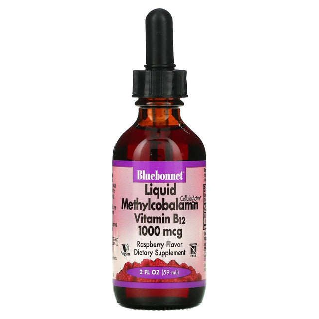 Bluebonnet Nutrition - Liquid Cellularactive Methylcobalamin Vitamin B12 Raspberry 1000 Mcg. - 2 Fl. Oz.