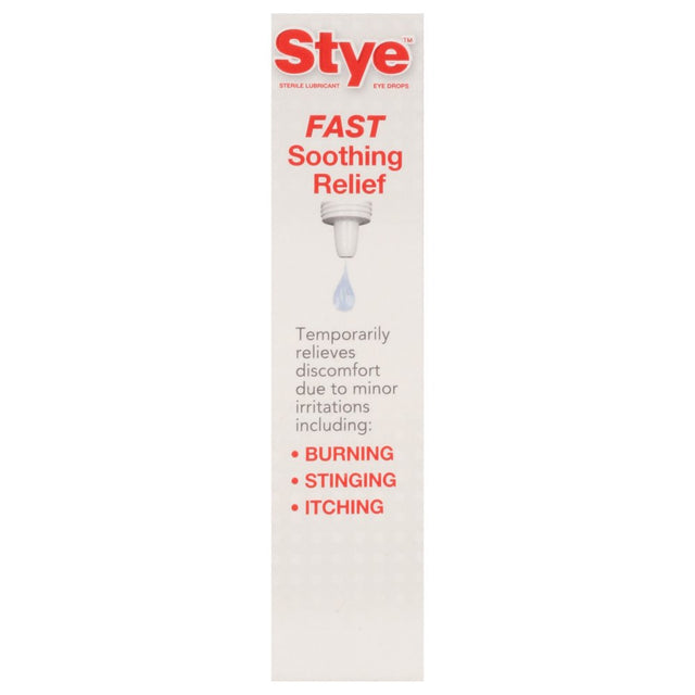 Stye Sterile Lubricant Eye Drops, Fast Soothing Relief, 0.5 Oz