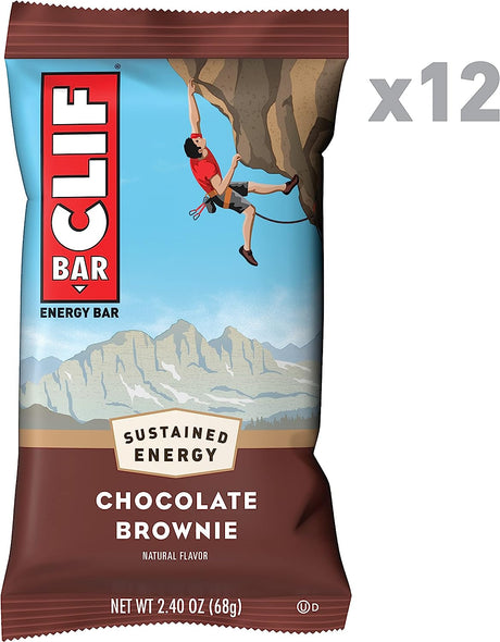 CLIF BARS - Energy Bars - Chocolate Brownie Made with Organic Oats - Plant Based Food - Vegetarian - Kosher (2.4 Ounce Protein Bars, 12 Count) Packaging May Vary