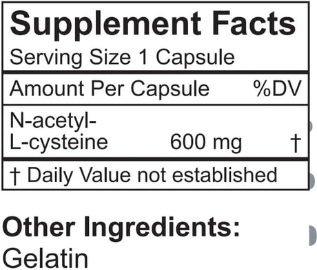 Lifelink NAC (N-Acetyl L-Cysteine) | 600 Mg X 120 Capsules | Antioxidant, Anti-Aging, Immunity | Gluten Free & Non-Gmo | Made in the USA