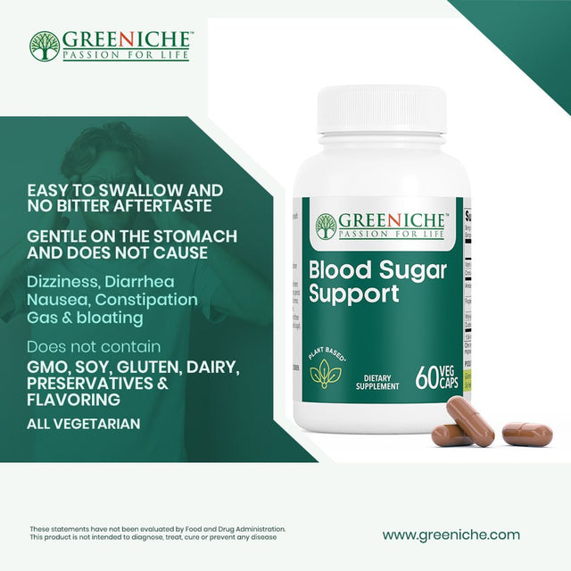 Greeniche Blood Sugar Level, 60 Capsule, High Potency Formula for Blood Sugar Levels