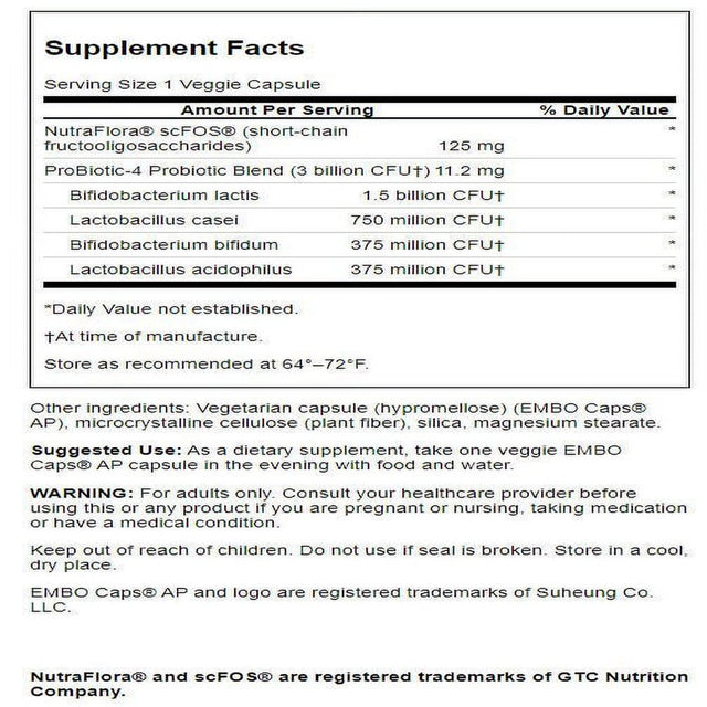 Swanson Probiotic-4 3 Billion Cfu 60 Veg Caps 2 Pack