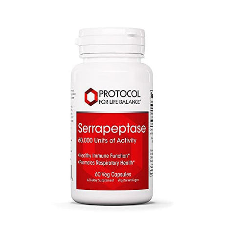 Protocol Serrapeptase - Protein Digestive Enzymes - Gut Health - 60 Veg Caps