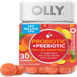 OLLY Probiotic + Prebiotic Gummy, Digestive Support and Gut Health, 500 Million Cfus, Fiber, Adult Chewable Supplement for Men and Women, Peach, 30 Day Supply - 30 Count