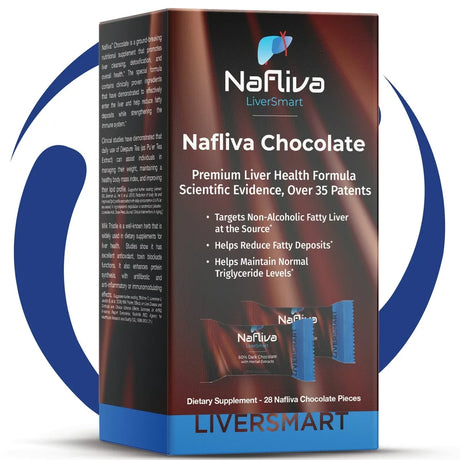 GMP Certified Nafliva Liver Smart Dark Chocolate, Liver Support, Peppermint Flavor with Pu’Er Tea Extract, Milk Thistle, Weight Management, Blood Health Balance (28 Count) by Naturekue