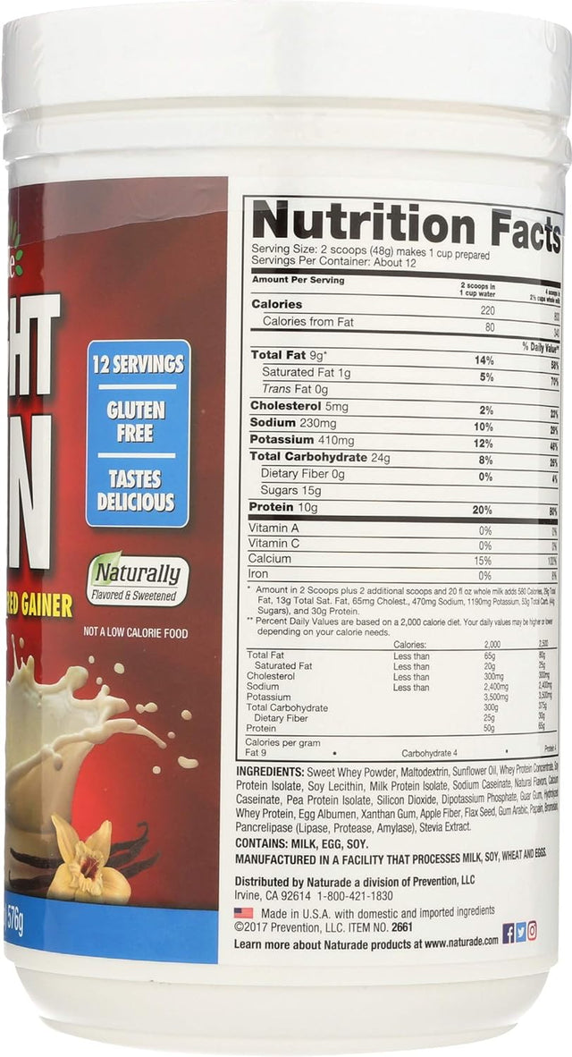 Naturade, Weight Gain Powder, 20.3 Ounce