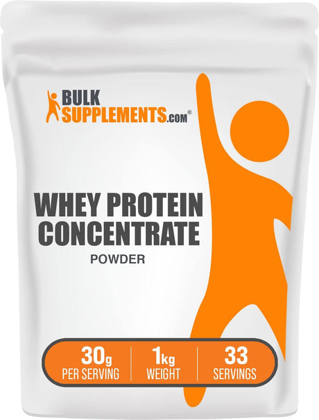 Bulksupplements.Com Whey Protein Concentrate - Whey Protein Powder - Protein Powder Unflavored - Low Calorie Protein Powder - Protein Powder for Muscle Gain (1 Kilogram - 2.2 Lbs)