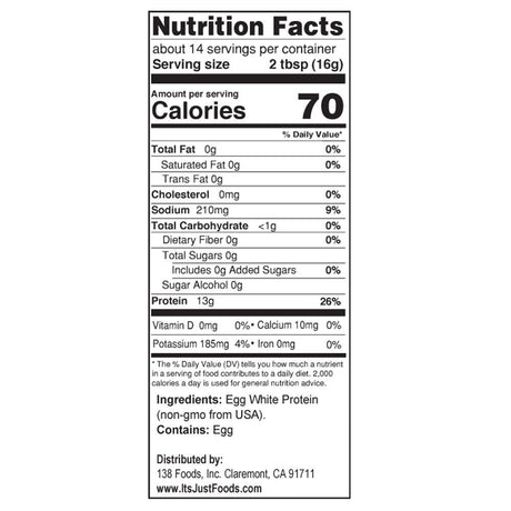 It'S Just - Egg White Protein Powder, Dried Egg Whites Protein, Meringue Ingredient, Non-Gmo, USA Farms, Unflavored (20Oz)