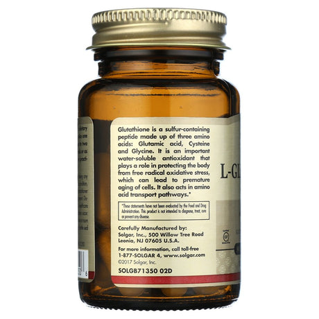 Solgar L-Glutathione 250 Mg - 30 Vegetable Capsules