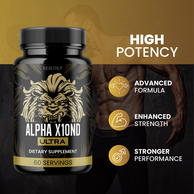 (2 Pack) Alpha X10Nd Ultra Supplement Powder Pills Alpha X 10 ND Ultra Advanced Formula Package (120 Capsules)