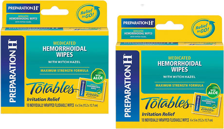 "Totables, Hemorrhoidal Wipes with Witch Hazel 10 Ea(Pack of 2)"