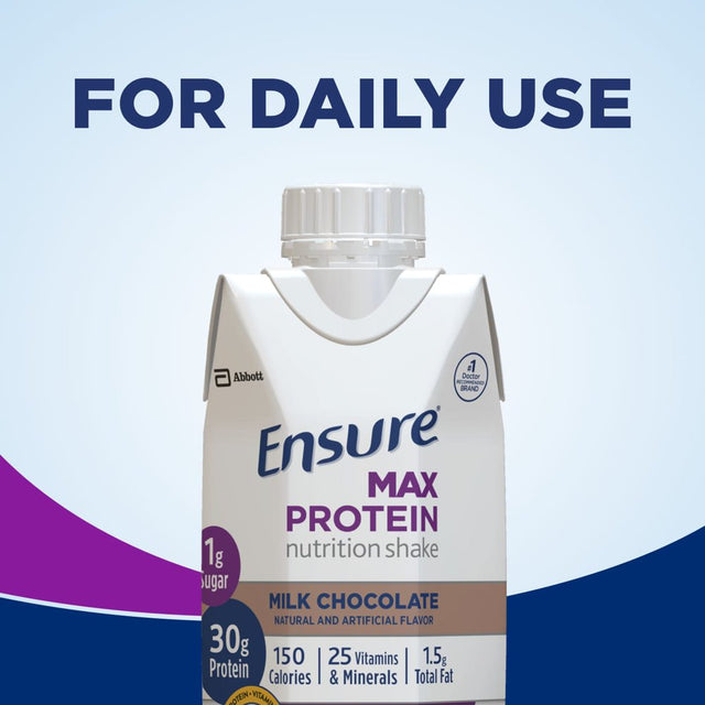 Ensure Max Protein Nutrition Shake, Milk Chocolate, 11 Fl Oz, 12 Count