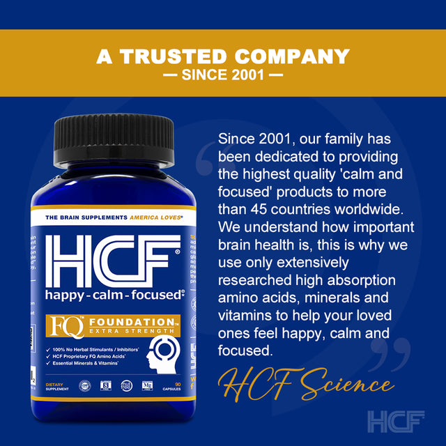 HCF Mind Boosting Supplement with Amino Acids, Vitamins & Minerals for Improved Attention, Focus, Concentration, and Cognitive Performance. (2-Pack)