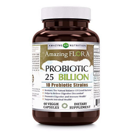 Amazing Flora Probiotic 10 Strains 25 Billion 60 Vcaps