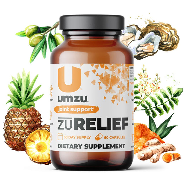 UMZU Zurelief - Comfort & Joint Health Supplement to Support Flexibility, Comfort, Mobility, Gut Health, Turmeric, B6, B12 - 60 Capsules - 30 Servings