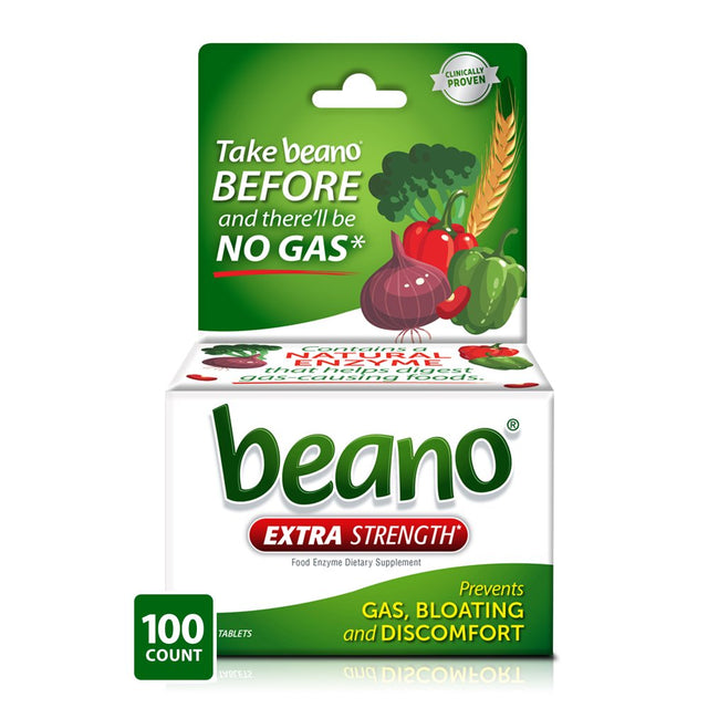 Beano Extra Strength, Gas Prevention & Digestive Enzyme Supplement, 100 Count