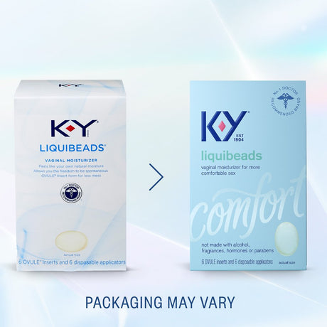 Silicone Lube K-Y Liquibeads 6 Ct Personal Lubricant for Adult Couples, Women, Pleasure Enhancer, Sensual Massage Vaginal Moisturizer Beads, Hormone & Paraben Free, Easy Apply, Latex Condom Compatible