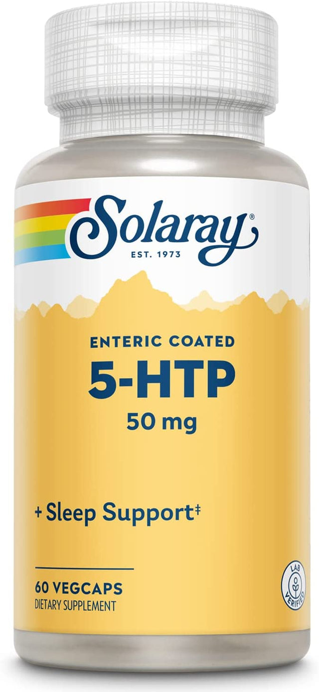 SOLARAY 5-HTP - 60 Enteric-Coated Capsules - 50 Mg