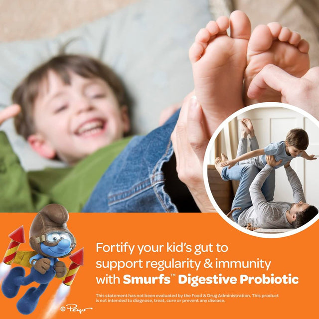 The Smurfs Probiotics for Kids Gummy | Vitamin for Digestive Support & Healthy Gut | Prebiotic Probiotic Gummy | 1B CFU , 40Ct