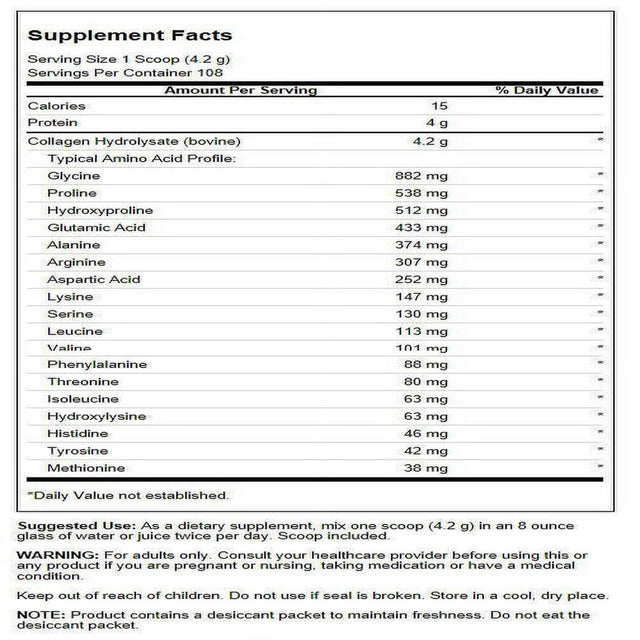 Swanson Collagen Hydrolysate Powder - Collagen Peptides 16 Oz Pwdr