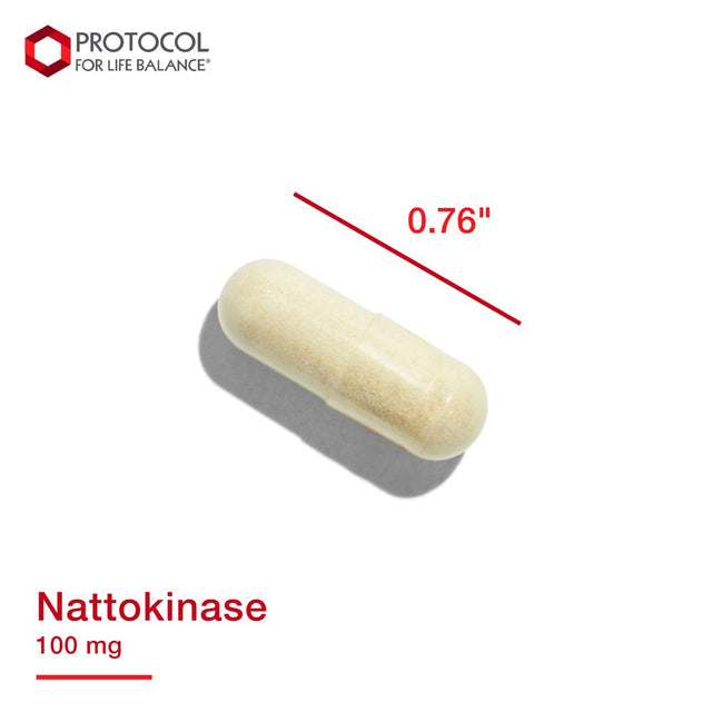 Protocol for Life Balance - Nattokinase 100 Mg - 2,000 Fibrinolytic Units of Enzyme Activity to Support Heart Health, Circulation, and Normal Blood Flow, Enhanced Formula Supplement - 60 Veg Capsules