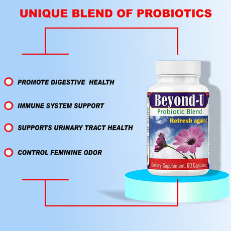 Beyond-U Probiotic & Prebiotic & Ph Balance, Probiotics for Women Health Ph Balance Pills for Women 60Ct