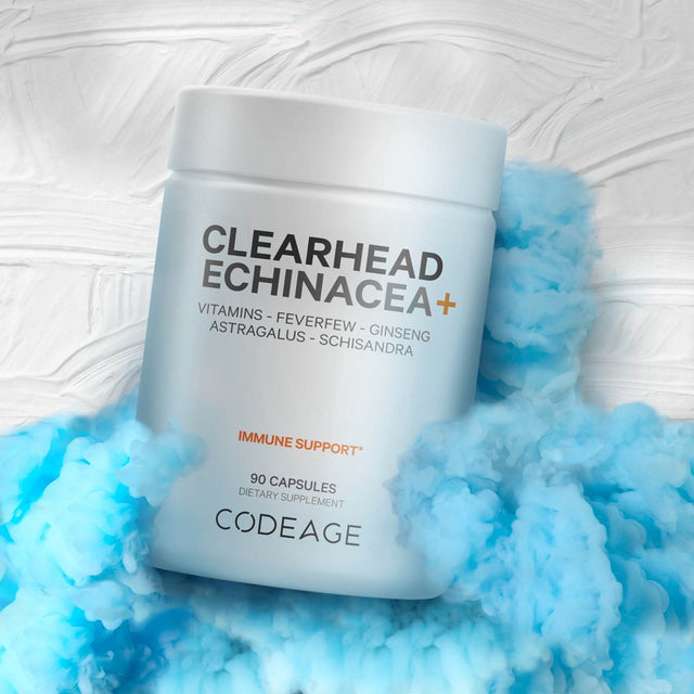 Codeage Clearhead, Echinacea, Zinc, Vitamins C & D, Garlic, All Seasons Vegan Cold Weather Supplement, 90 Ct