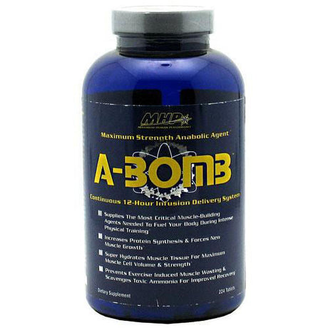 Maximum Human Performance MHP A-Bomb Maximum Strength Gene Activator/Multi-Pathway Anabolic Agent, 224 Ea