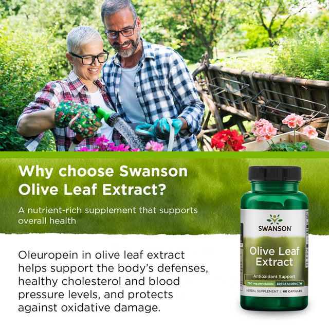 Swanson Herbal Supplements Extra Strength Olive Leaf Extract 750 Mg Capsule 60Ct