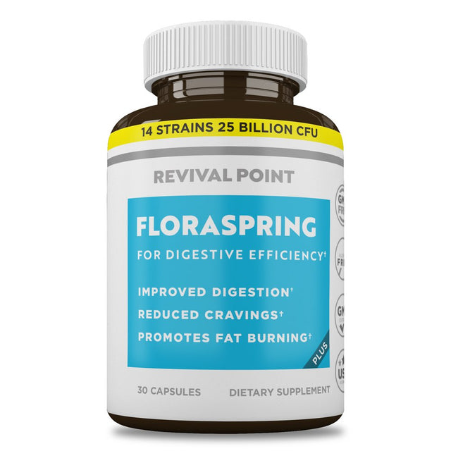 Floraspring Dr Formulated Probiotics Revival Point - Daily Gut Health Supplements -Bloating, Metabolism & Digestive Health