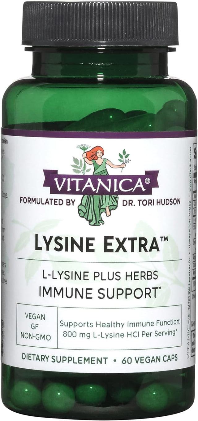 Vitanica Lysine Extra, Immune System Support, Vegan, 60 Count