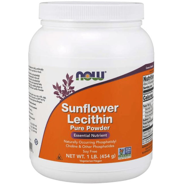 NOW Foods Sunflower Lecithin Essential Nutrient Powder, 1 Lb