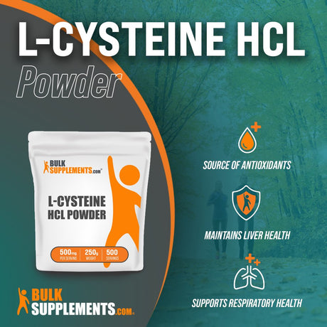 Bulksupplements.Com L-Cysteine Hcl - L-Cysteine 500 - Lung Support Supplement - Better Lungs (250 Grams)