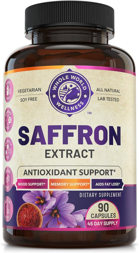 100% Pure Saffron Extract - Metabolism Booster & Natural Appetite Suppressant for Weight Loss. Saffron Mood Enhancer for Women & Men, Natural Diet Pills for Women & Men. USA Made, 90 Servings.