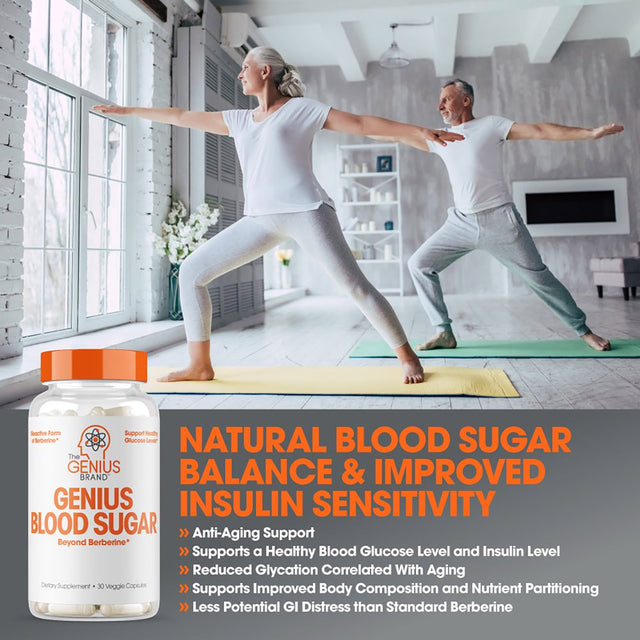 Blood Sugar Support Supplement Berberine Insulin Sensitivity & Reduced Glucose, Genius Blood Sugar by the Genius Brand