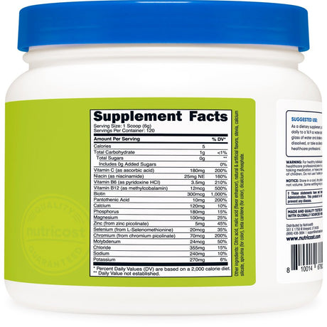 Nutricost Electrolytes Advanced Hydration Powder (Cucumber Lime) 120 Servings Supplement