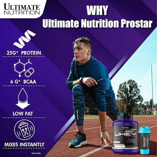 Ultimate Nutrition Prostar Whey Protein Powder, Low Carb Protein Shake with Bcaas, Blend of Whey Protein Isolate Concentrate and Peptides, 25 Grams of Protein, Keto Friendly, 5 Pounds, Vanilla Crème