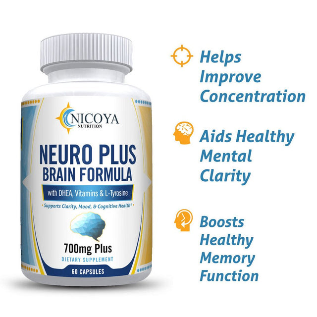 Brain Supplements & Nootropics - Memory Focus Mental Concentration Booster Pill 60 Capsule