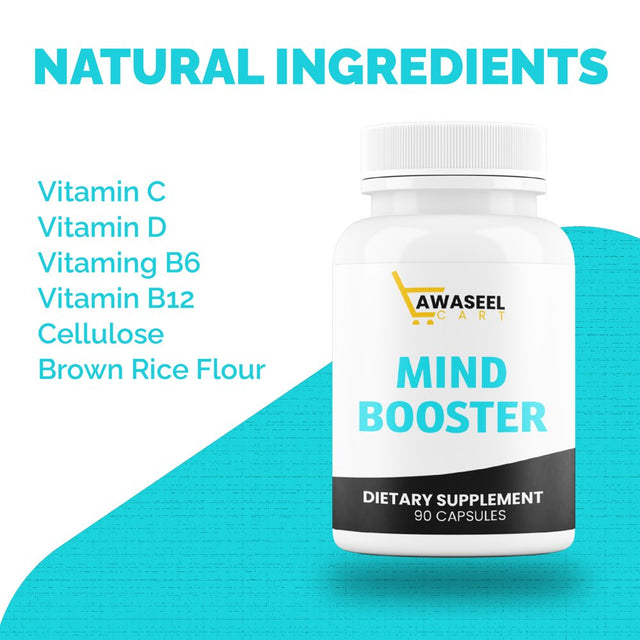 Tawaseel Mind Boosting Nootropic Brain Supplement - 90 Capsules for Enhanced Memory and Mental Performance