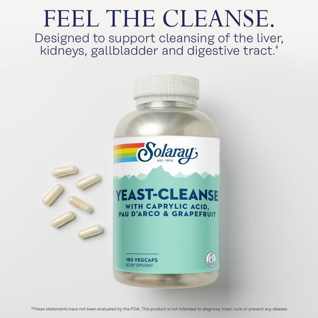 Solaray Yeast-Cleanse -- 180 Vegetarian Capsules