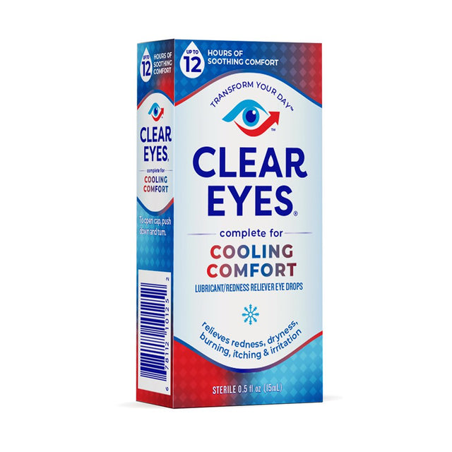 Clear Eyes Cooling Comfort Relief Lubricant Eye Drops, 0.5 Fl Oz