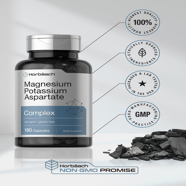 Magnesium Potassium Aspartate Complex | 180 Capsules | by Horbaach