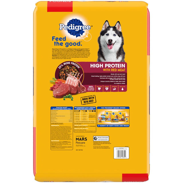 Pedigree High Protein Beef and Lamb Flavor Dry Dog Food, 18 Lb Bag