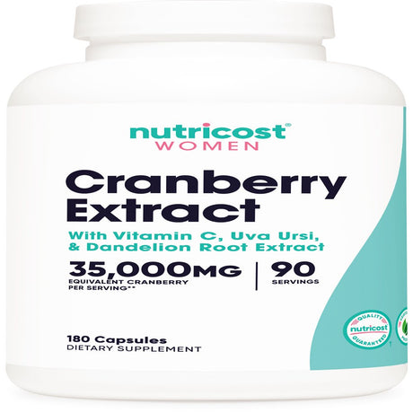 Nutricost Cranberry Extract for Women (35,000Mg Equivalent) 180 Capsules, Supplement